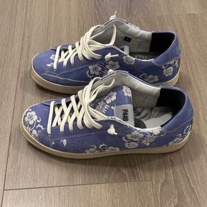 P448 Blue Floral Sneakers